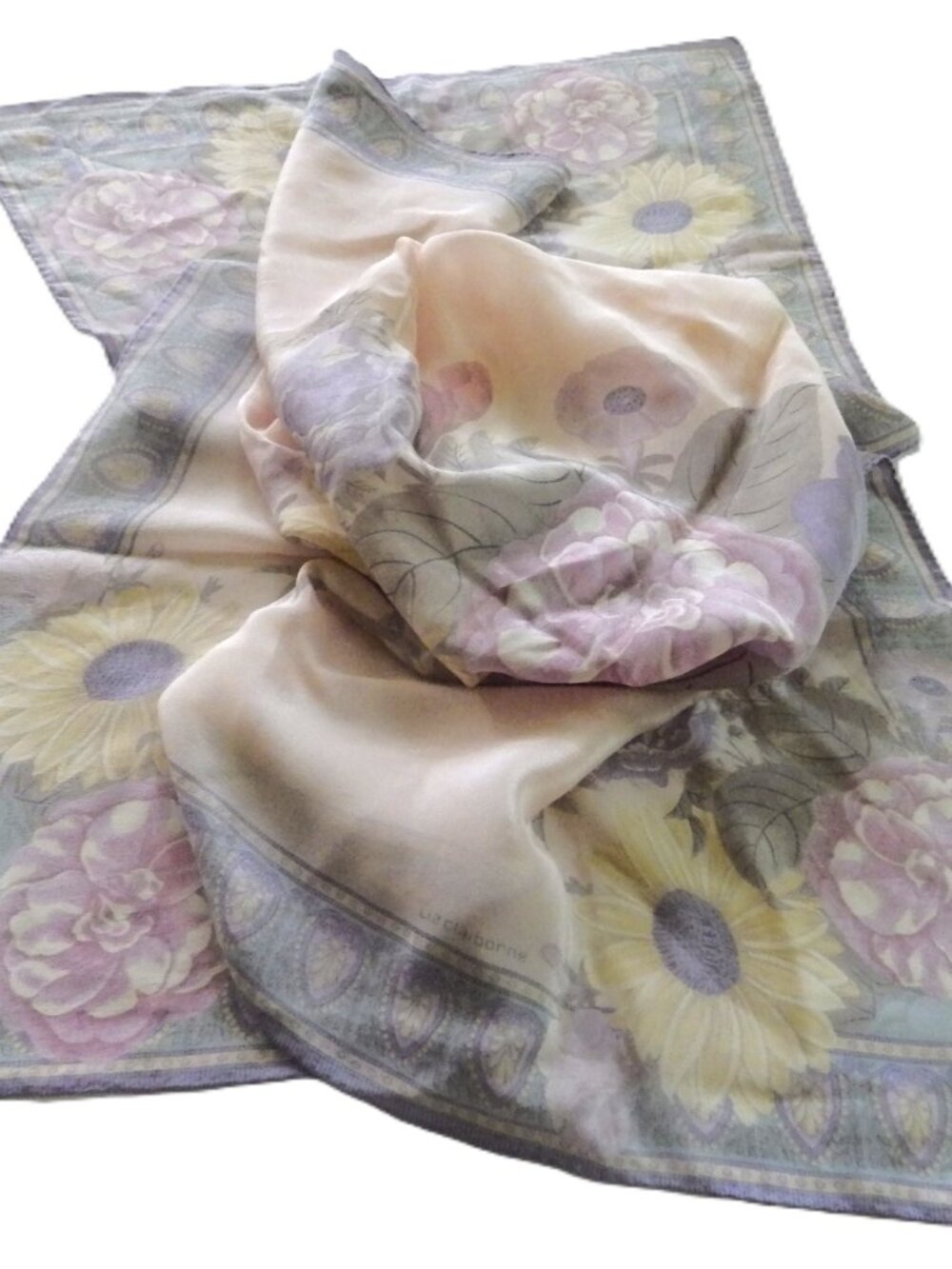 Vintage Liz Claiborne Silk Scarf/ 30" X 30"